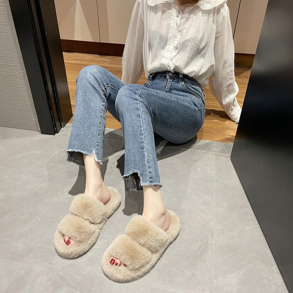 Нечеткие женские тапочки. Уютные пушистые женские шлепанцы с открытым носком из пены с эффектом памяти. Домашняя домашняя обувь для спальни.