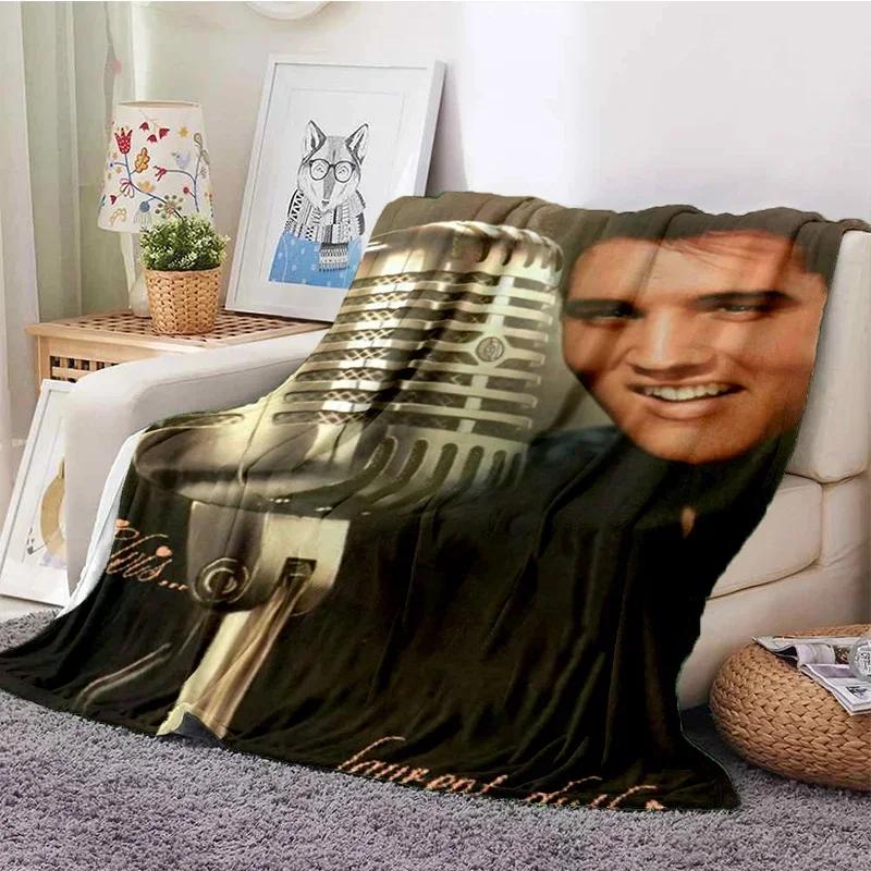 E-Elvis Presley Throw Blanket Soft Flannel Thin for Bed Sofa Cover Bedspread Home Deco Picnic Cooling Blankets for Beds Gift