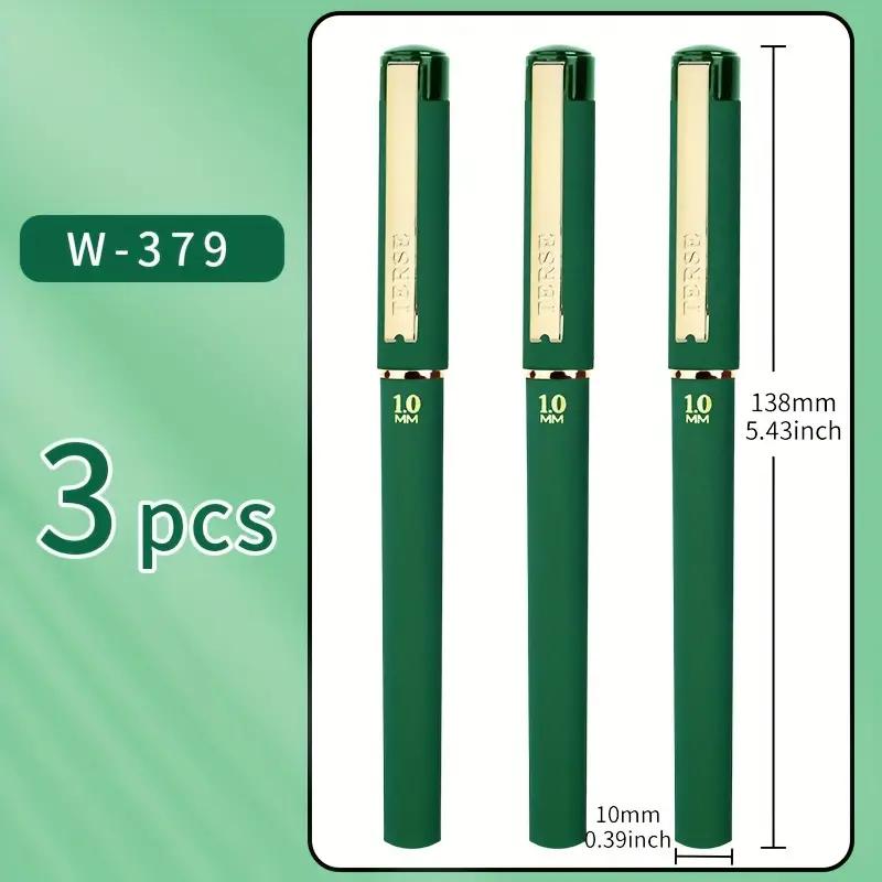 1 шт/3 шт гелевая ручка с зелеными чернилами, 1,0 мм, для письма, большой емкости стержень, офисные принадлежности Back To Sochool Канцелярские товары