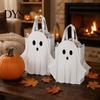 Складные сумки для Хэллоуина 'Trick or Treat', Картонный подарочный пакет-призрак на Хэллоуин, Милые мешочки для конфет и угощений, Товары для вечеринок для детей с ручкой, День рождения, Подарки
