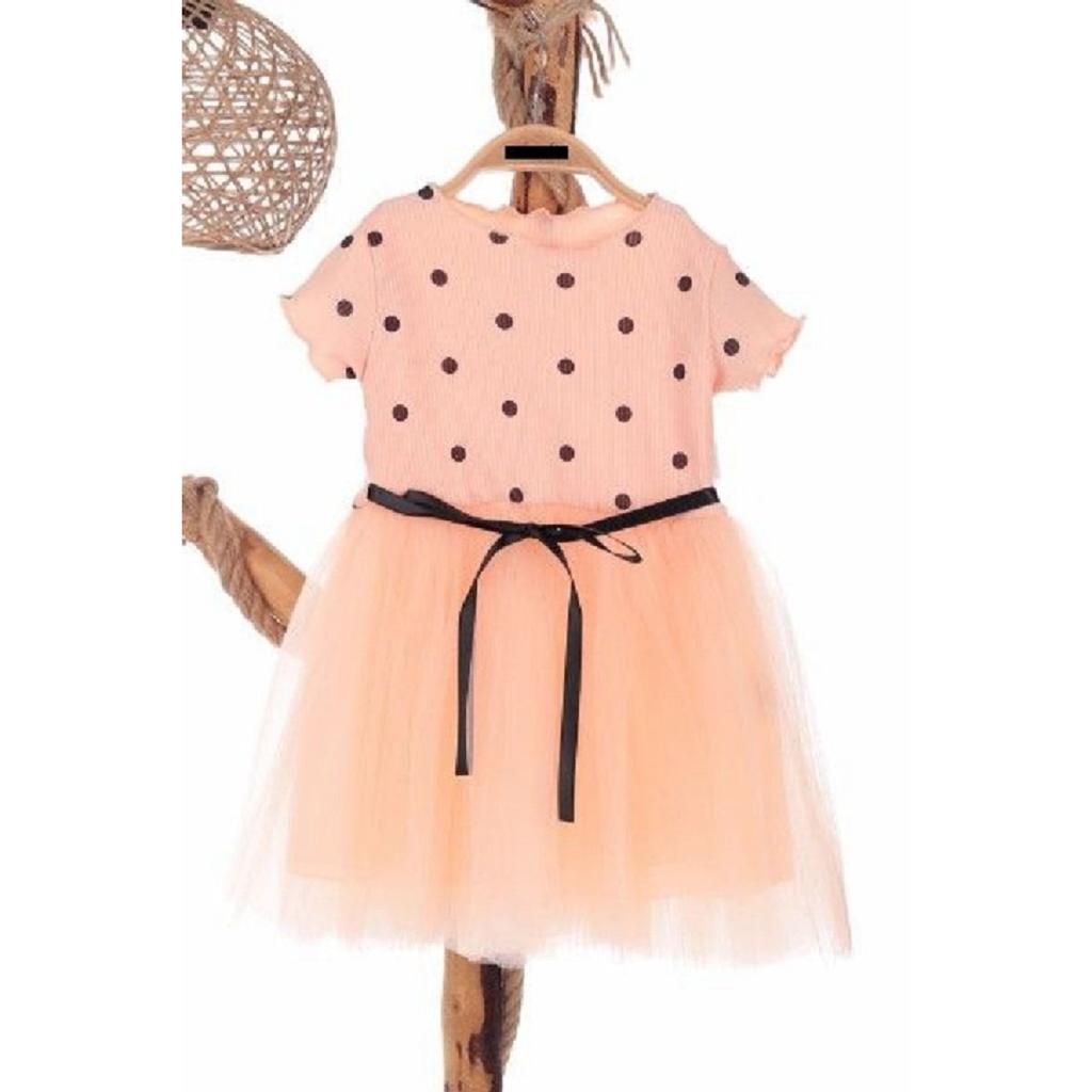 Летнее платье-пачка в горошек для маленьких девочек на день рождения