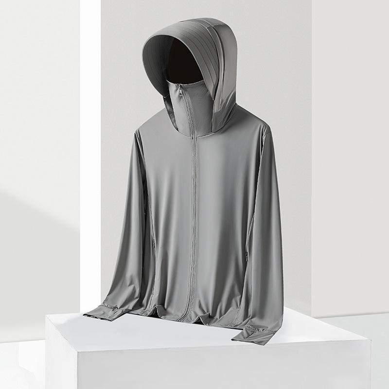 Summer ice silk sunscreen clothing men's and women's light and breathable fishing clothing UPF10 + UV protection jacket LOGO