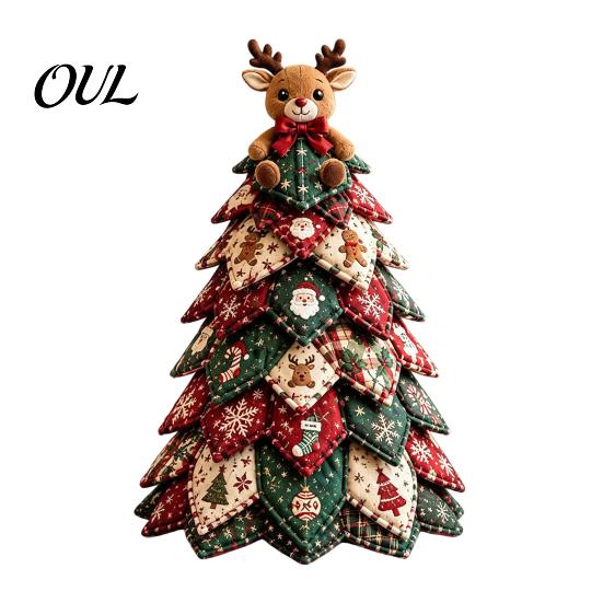 Craft Kits for Home Decor DIY Quilted Fabric Christmas Tree Kit, Vintage Patchwork Sewing Set Creative Gifts Friends Tabletop Decor, Handmade
