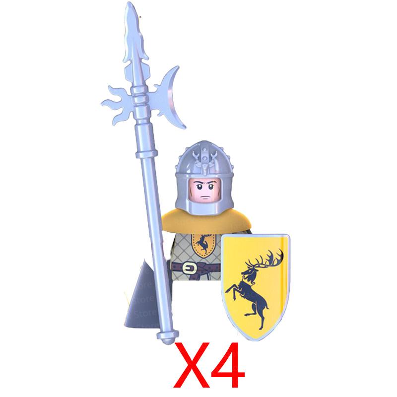 Военные Строительные Блоки Фигурки Солдат Подарки Игрушки Серия Кино Фантастика Средневековый Рыцарь Легион Оружие Щит Флаг MOC