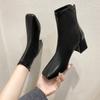 Women's Shoes 2025 New Zipper Women's Boots Classic Daily Boots Women's High Heels Ankle Boots Sexy Square Head Shoes Women