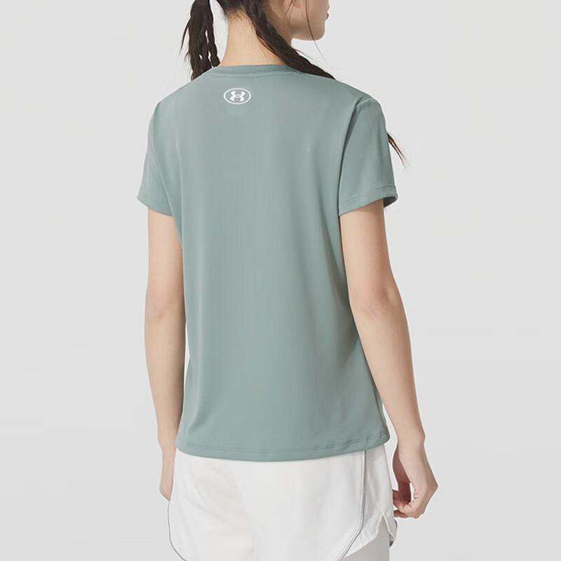 Under Armour Модная Удобная Дышащая Футболка с Коротким Рукавом Женские топы Зеленый 1384231-348