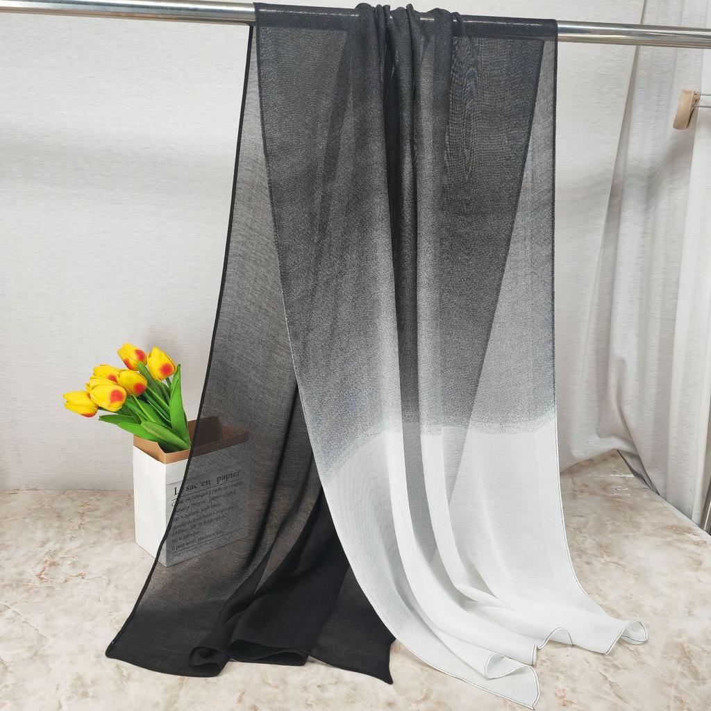 New Bamboo Gradient Modal Scarf Elegant Tie-Dye Muslim Hijab Breathable Sunscreen Headband for Women Summer Lightweight Hijab