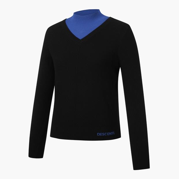DESCENTE GOLF Women'S Color Block V-Neck Pullover Sweater