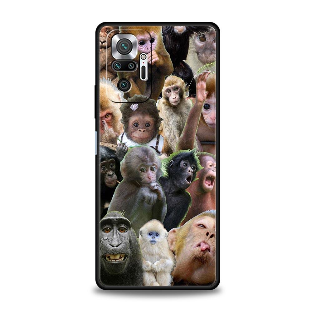 Милый забавный чехол-обезьянка для телефона Xiaomi Redmi Note 14 13 12 5G 11 10 Pro Plus 4G 9S 9 14C 13C 12C 10C 9C 9A Мягкий чехол из ТПУ