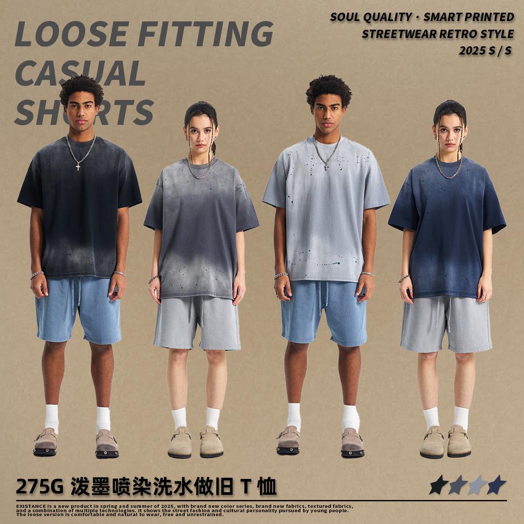 275 г/м² 100% хлопок стираная футболка с индивидуальным рисунком принт мужские футболки персонализированная футболка