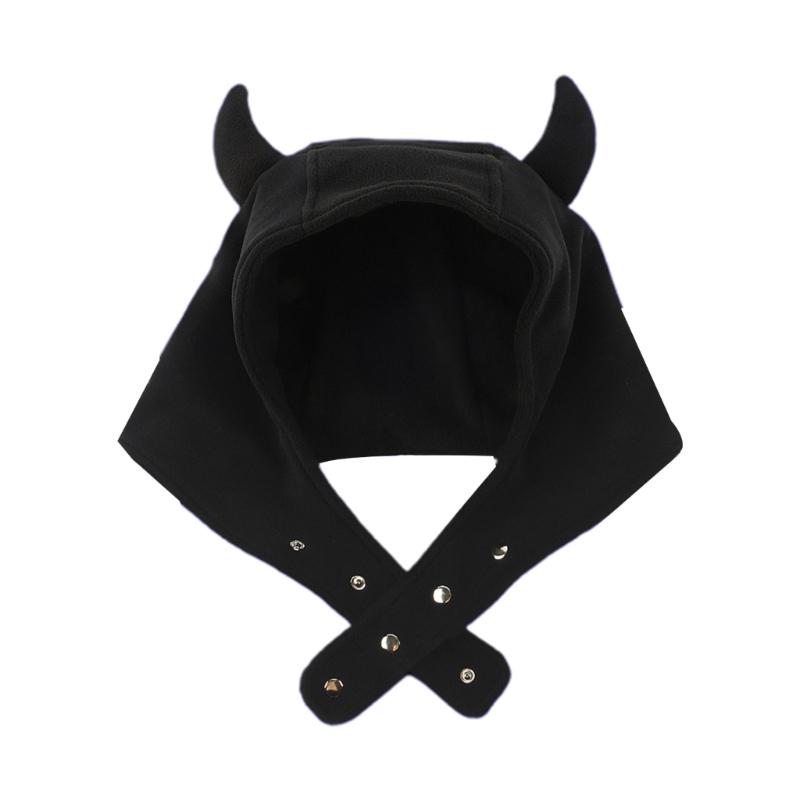 Однотонная шапка с защитой ушей, флисовая шапка, забавная шапка в форме воловьего рога, теплая пушистая зимняя флисовая шапка, подарки на день рождения для взрослых