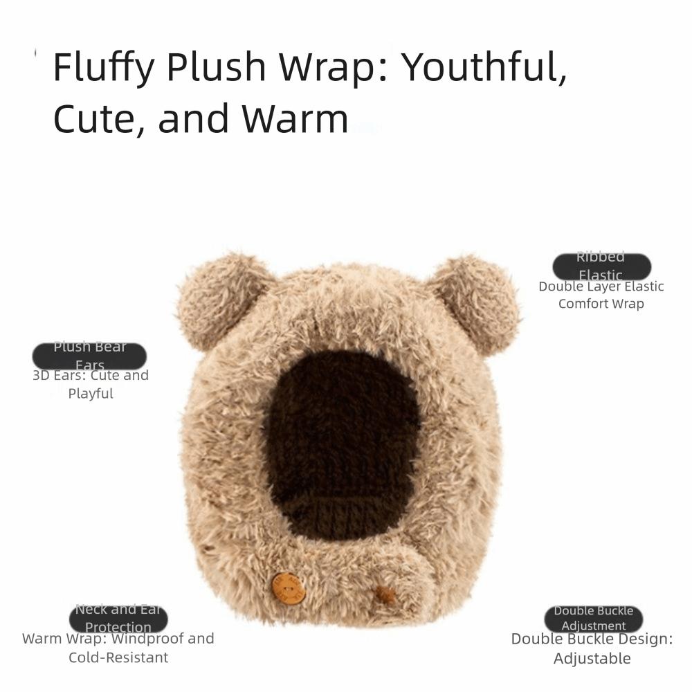 Winter Cap Bear Ears Hat Ear Protection Hat Fluffy Hat Personality Winter Beanie  Children