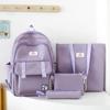 Student 4 Pieces Backpack Set Women's Large Capacity Backpack Girls School Bag with Pen Bag