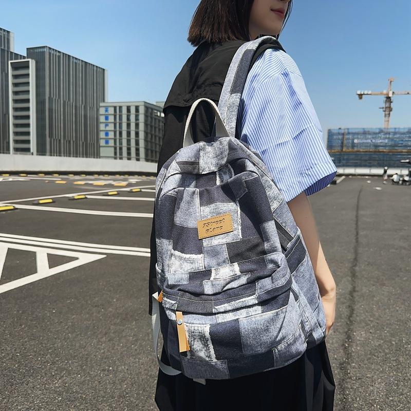 Джинсовый рюкзак женский школьный рюкзак для учащихся средней школы мужской