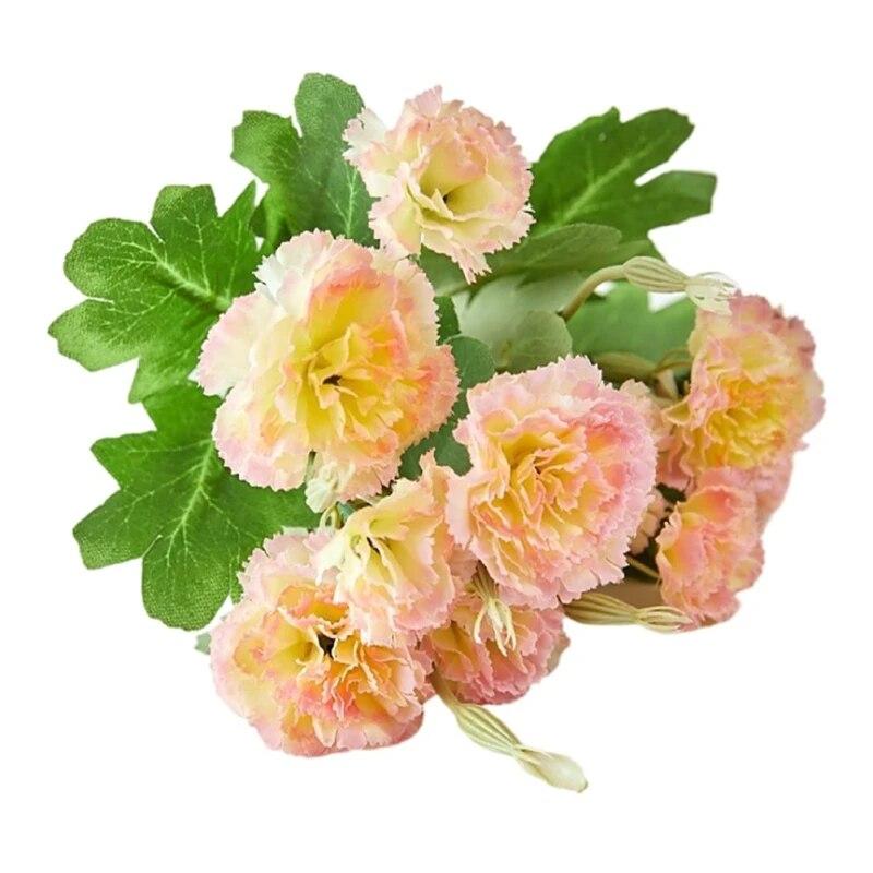 Искусственные цветы Пластиковые цветы гвоздики Поддельный букет гвоздик Искусственные сушеные цветы