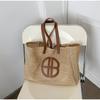 Straw Hollow Out Knitting Tote Bag Large Capacity Handmade Shoulder Handbag Women 2024 Designer Casual Beach Bag Ethnic Style