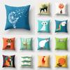 Cute Cartoon Animal Black Cat Deer Plant Print Pattern Cushion Cover Home Living Room Sofa Decoration Pillow Pillow Cover