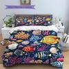Ocean Fish Pattern Bedding Quilt Set  Home Decoration  Gift (1 * duvet cover + 2 * pillowcase  without core)