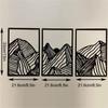 3pcs Uniques Mountain Sculpture Abstract Accent Metal Sign Wrought Iron Decors Hangings Pendants for Art Enthusiasts