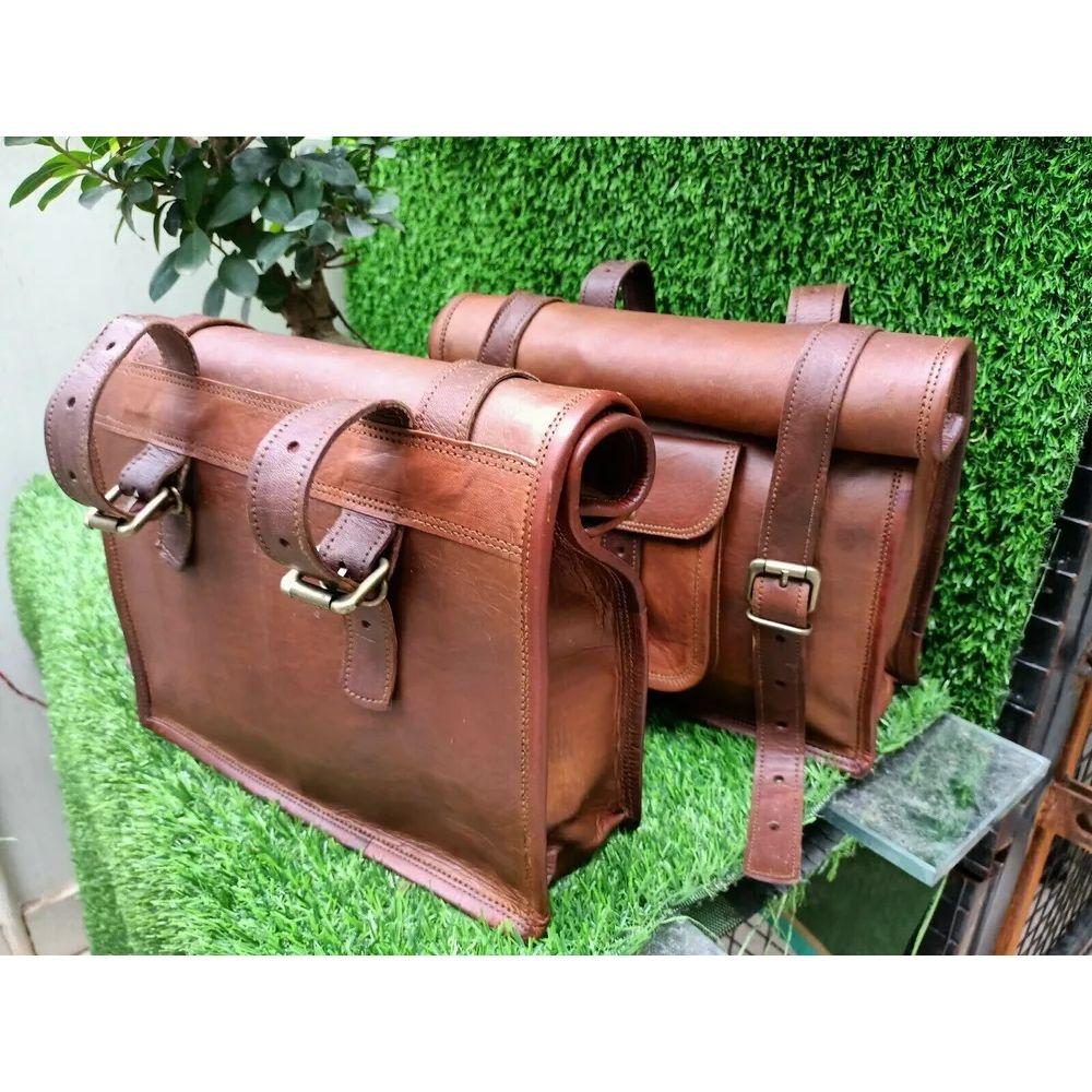 Кожаная мотоциклетная сумка Седельные сумки Седельные сумки Коричневые боковые кофры Седло