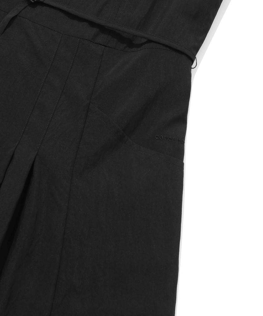 Covernat Woman Pleated Sleeveless Dress Black