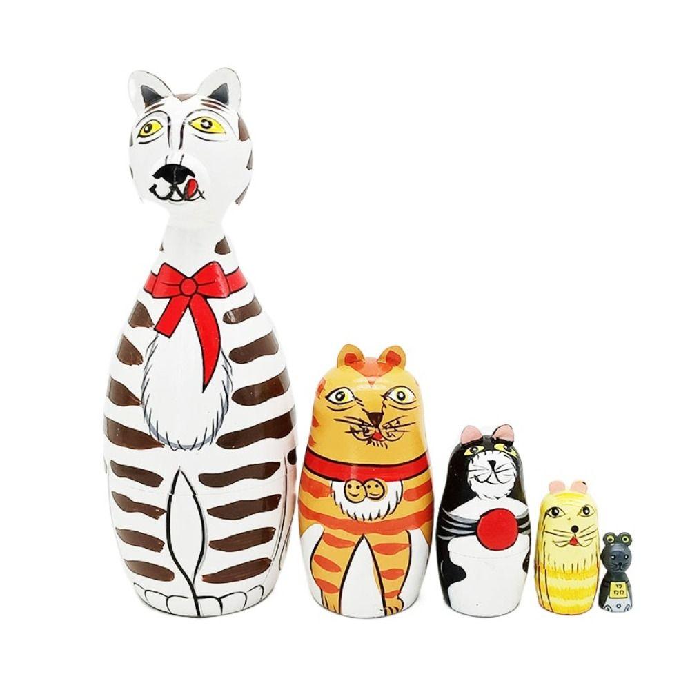Japanese Girl Animal Matryoshka Doll Snowman Girls Russian Doll Wooden Stacking Dolls  Kids Toys