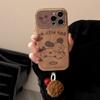 Коричневый Мультяшный Подходит для IPhone16 Чехол для IPhone 15promax Замшевый 14 Веревка с шерстяным помпоном 13 Осенне-зимний Парный