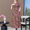 Элегантное летнее платье для женщин больших размеров, повседневные длинные платья с винтажным принтом, женская одежда среднего возраста