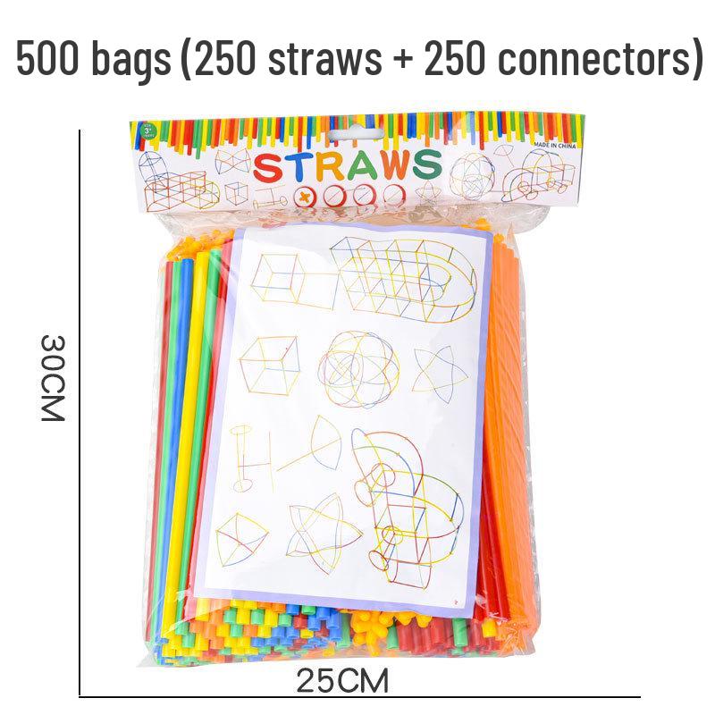 Детские 4D сцепляющиеся соломинки-конструктор для сборки в детском саду