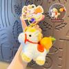 Fluffy Keychain Pendant Plush Horse Zodiac Key Chain with Lucky Bag Orange Decoration Backpack Keys Desktop Ornament