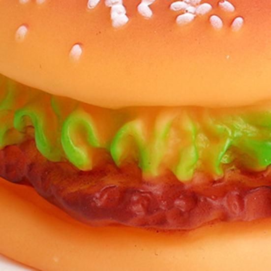 Игрушка для жевания собак, высокоэластичная, издающая звук, мини-игрушка-гамбургер, виниловая пищащая игрушка для домашних животных для дома