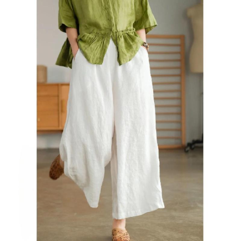 Женские спортивные брюки весна-лето повседневная домашняя одежда из хлопка и льна свободные брюки для женщин мешковатые широкие брюки фиолетовые мягкие капри