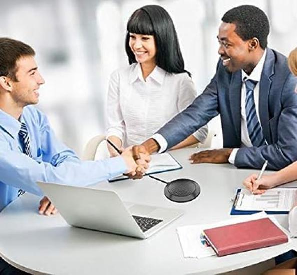 USB-микрофон для конференций TKGOU, настольный компьютерный микрофон со светодиодным индикатором, всенаправленный конденсаторный микрофон Plug and Play для ноутбуков и ПК