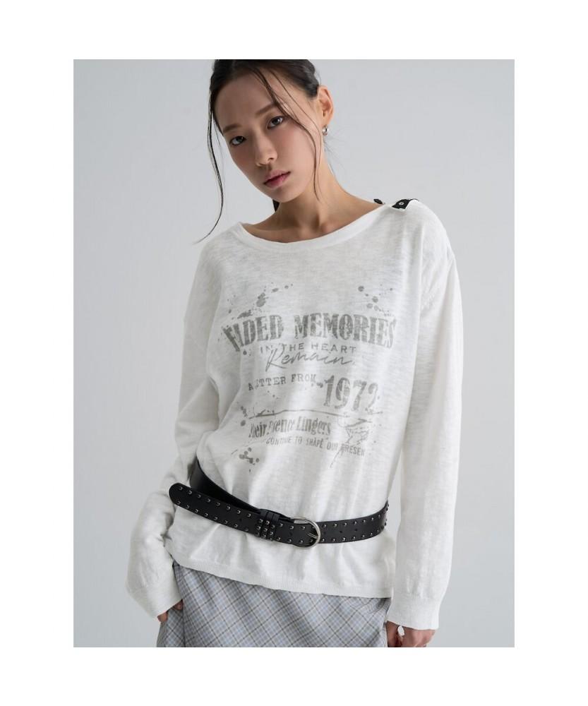 8SECONDS Off-Shoulder Pullover Ivory