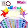 100-Pack Colorful Pinwheel Set - 172327Cm Wind Spinners With Hanging Wire For Party  Garden Decor