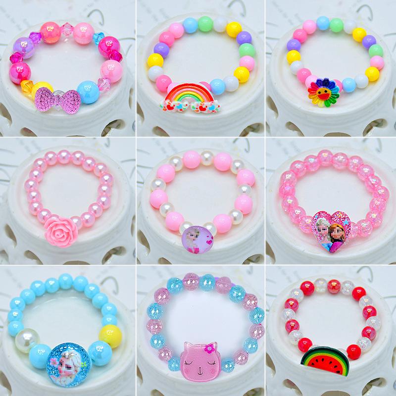 Мультяшный кулон-русалка, браслет из бусин для девочек