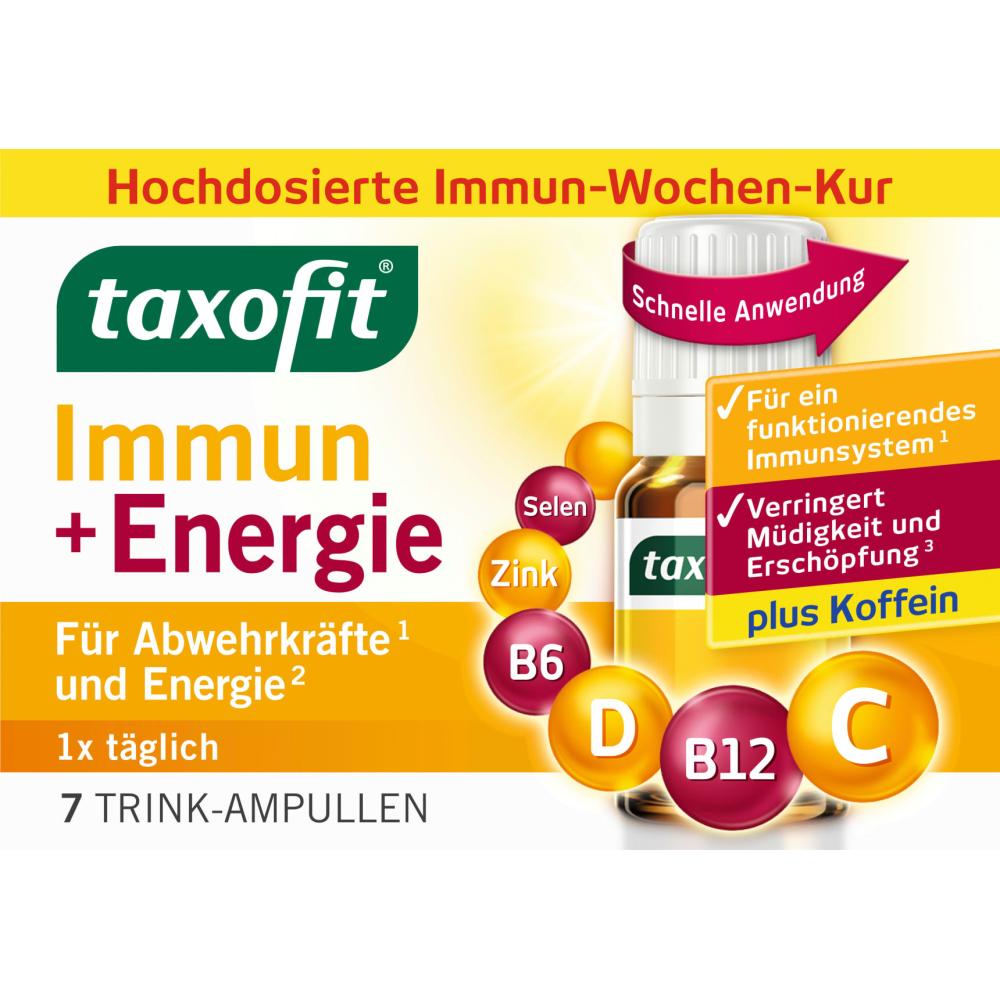 taxofit Immune + Energy Drink Ampoules 7pcs X 10ml, 83.8g