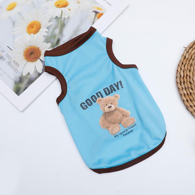 Little Bear Print Small Dog Clothes Small And Medium-sized Dog Puppy Spring Clothes Thin Section Breathable Pet Clothes T-shirt
