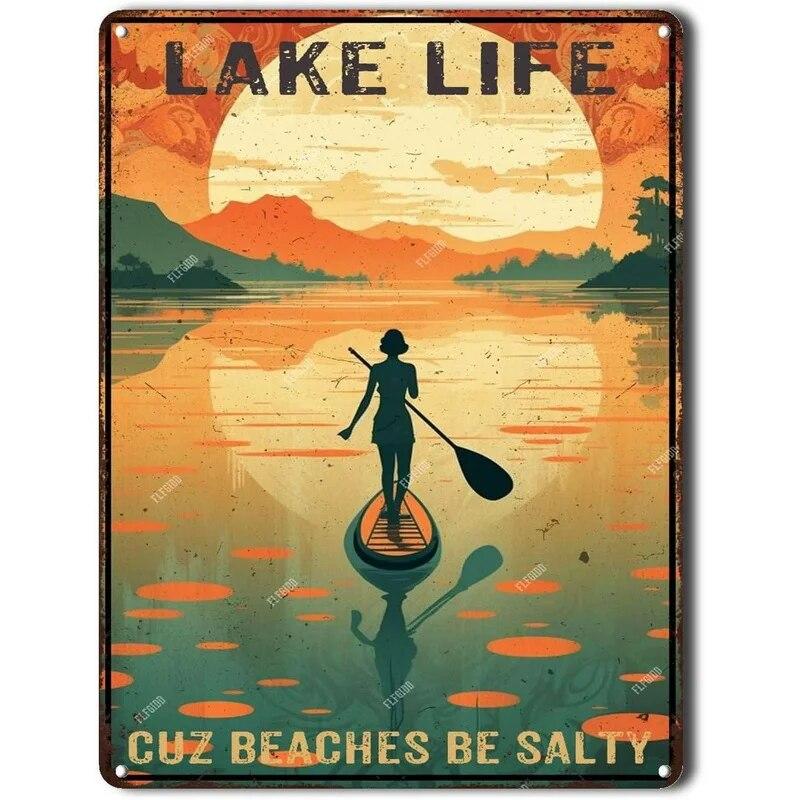 Винтажный пейзаж Гавайи Голландия Санторини Вениция Рим металлические жестяные вывески плакаты тарелка Настенный декор для баров мужская пещера кафе клубы