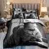 Cute Kitten Bed Cover Full Set For Girls, Single Bedding Set, Microfiber Quilt Cover With Pillowcases, Cute Little Kitten, 135x2