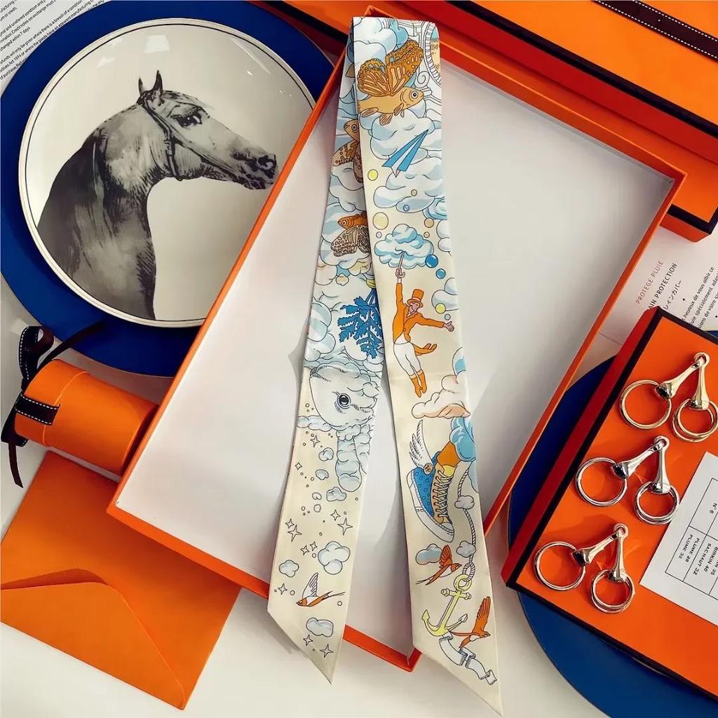 100% Mulberry Silk Ribbon Long Hair Bows Scarf Headscarf Fashion Hair Ties Ribbons Multifunctional Headband Bandana Hair