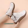 Woman 2024 New Ankle Boots Spring Autumn Short Boots PU Leather Casual Shoes Retro Platform Sneakers Female Footwear Botas Mujer