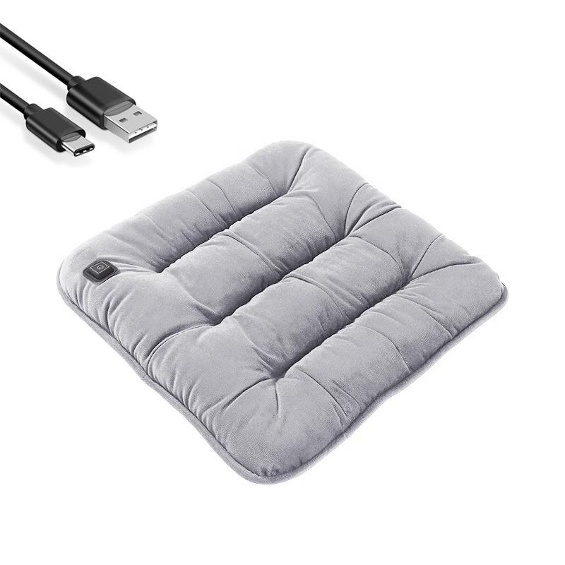 Car Heated Seat Cushion USB Power Graphene Heated Seat Pad For Car Interior Winter Quick-Heating Plush Seat Heating Pad