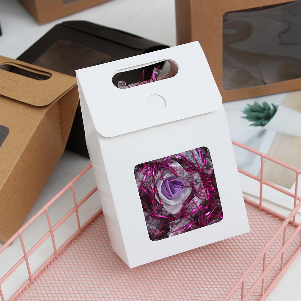 Сувениры для детей, подарок, крафт-бумага, подарочный чехол, бумажная подарочная упаковка, сумка для упаковки конфет, прозрачное окно из ПВХ