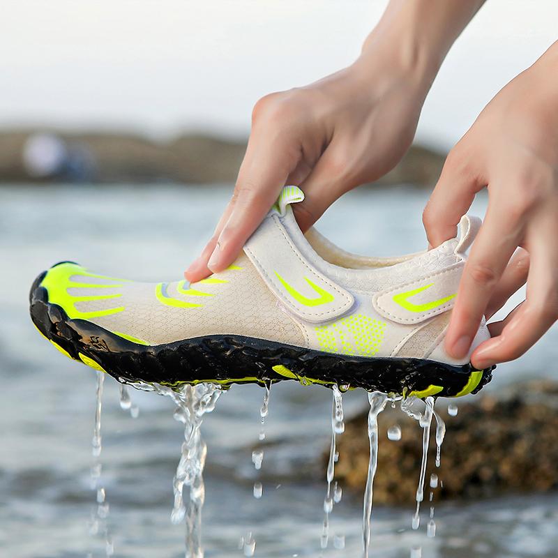 Unisex Barefoot Water Shoes Men Five Fingers Aqua Shoes Women Drainage Beach Sports Swim Sandals Quick Dry Diving Hiking Wading Sneakers Fitness Shoes