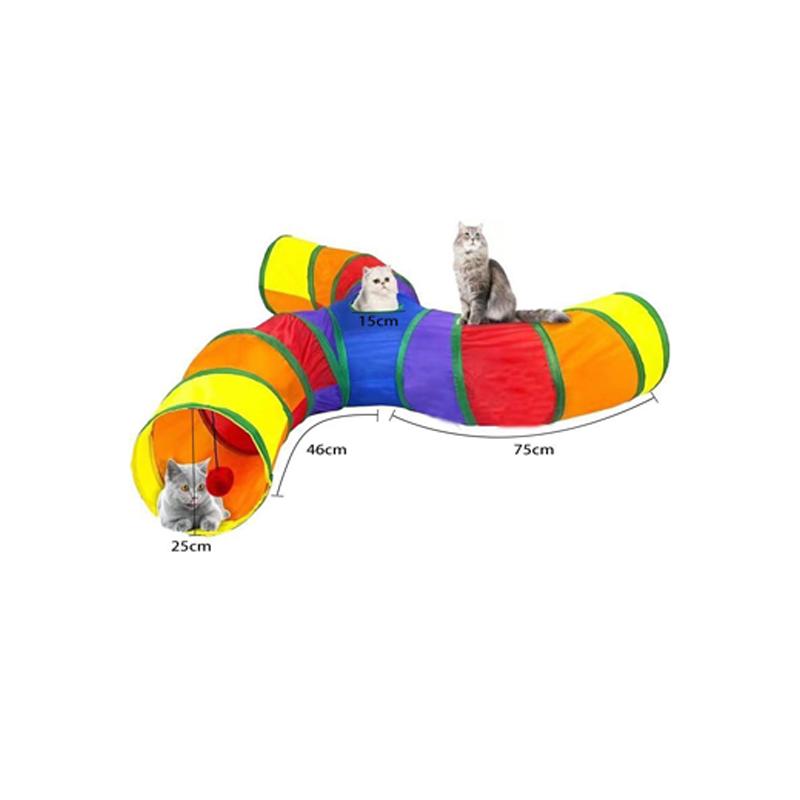 Rainbow Cat Tunnel Collapsible Pet Play Tube Interactive Hide And Seek Toy For Kitten Puppy Puzzle Exercise Agility Outdoor