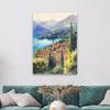 Lake Garda Watercolor Poster Lake Garda Travel Print Lake Garda Wall Art Lake Garda Landscape Painting Italy Vintage Bedroom Art