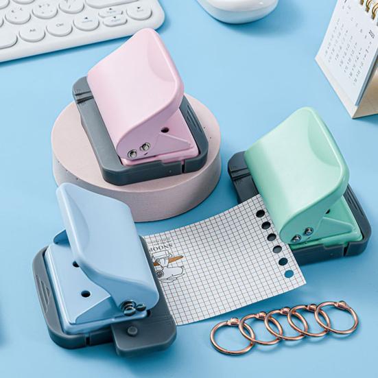 Дырокол Мощный дырокол на 6 отверстий с хранением обрезков бумаги Простой в использовании Нескользящий пластиковый дизайн Многофункциональный перфоратор для книг с отрывными листами B5