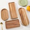 Wood Coffee Tray Oval Square Food Cup Trays Dessert Candy Wooden Plate Gongfu Tea Pallet Kitchen Supplies