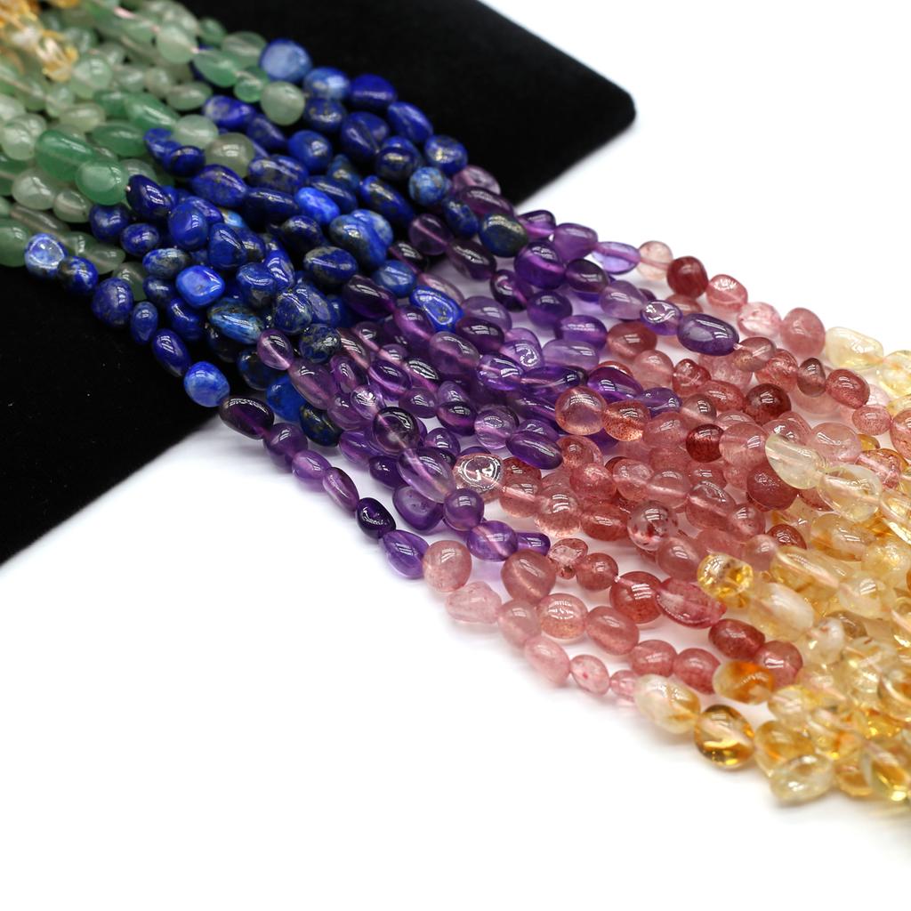 1 нить разноцветных бусин из натуральных драгоценных камней, богемные нерегулярные овальные бусины-разделители для изготовления украшений, рождественских поделок, ожерелий и браслетов своими руками, 38 см